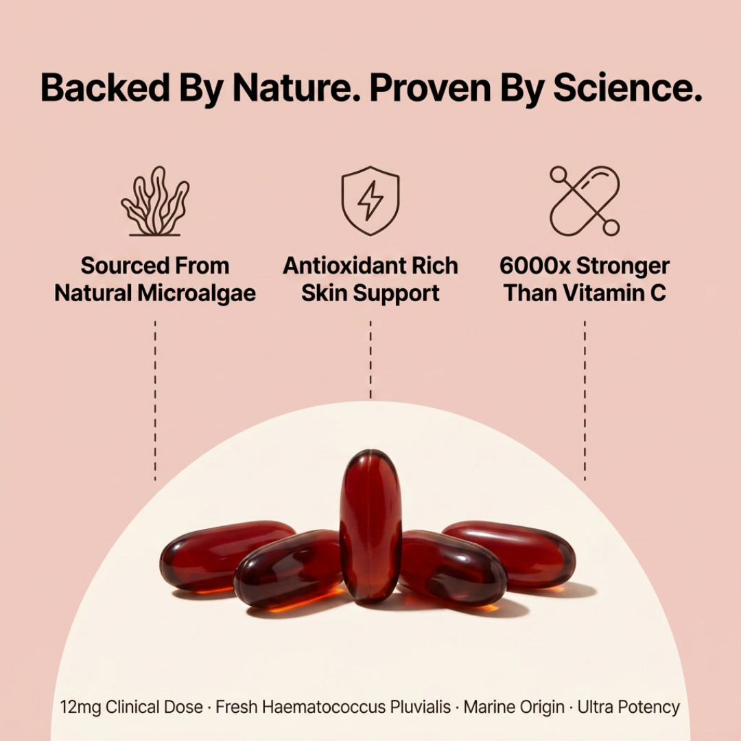 PureThrive Astaxanthin 12mg Softgels | Skin Glow, Tan & Anti-Aging From Within