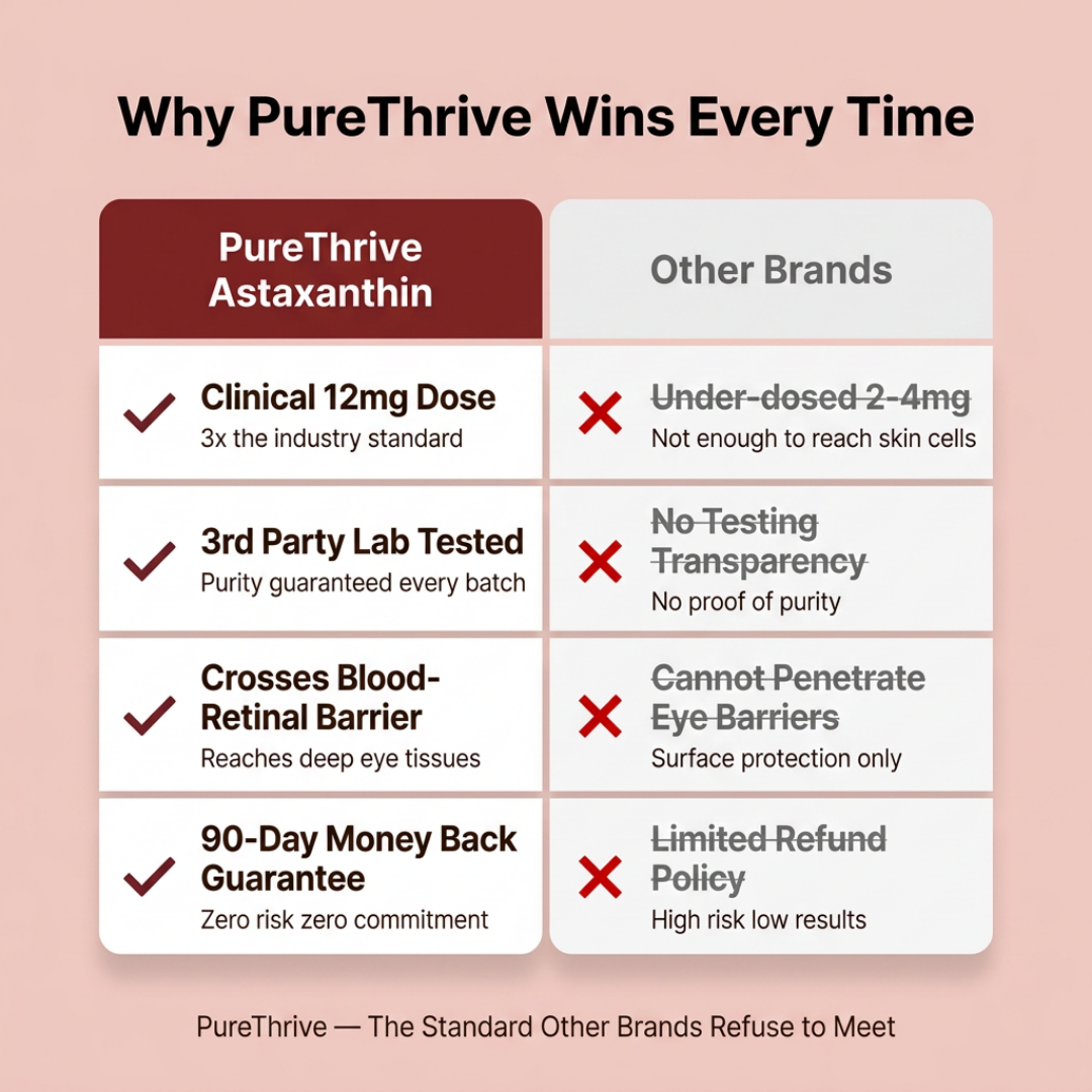 PureThrive Astaxanthin 12mg Softgels | Skin Glow, Tan & Anti-Aging From Within