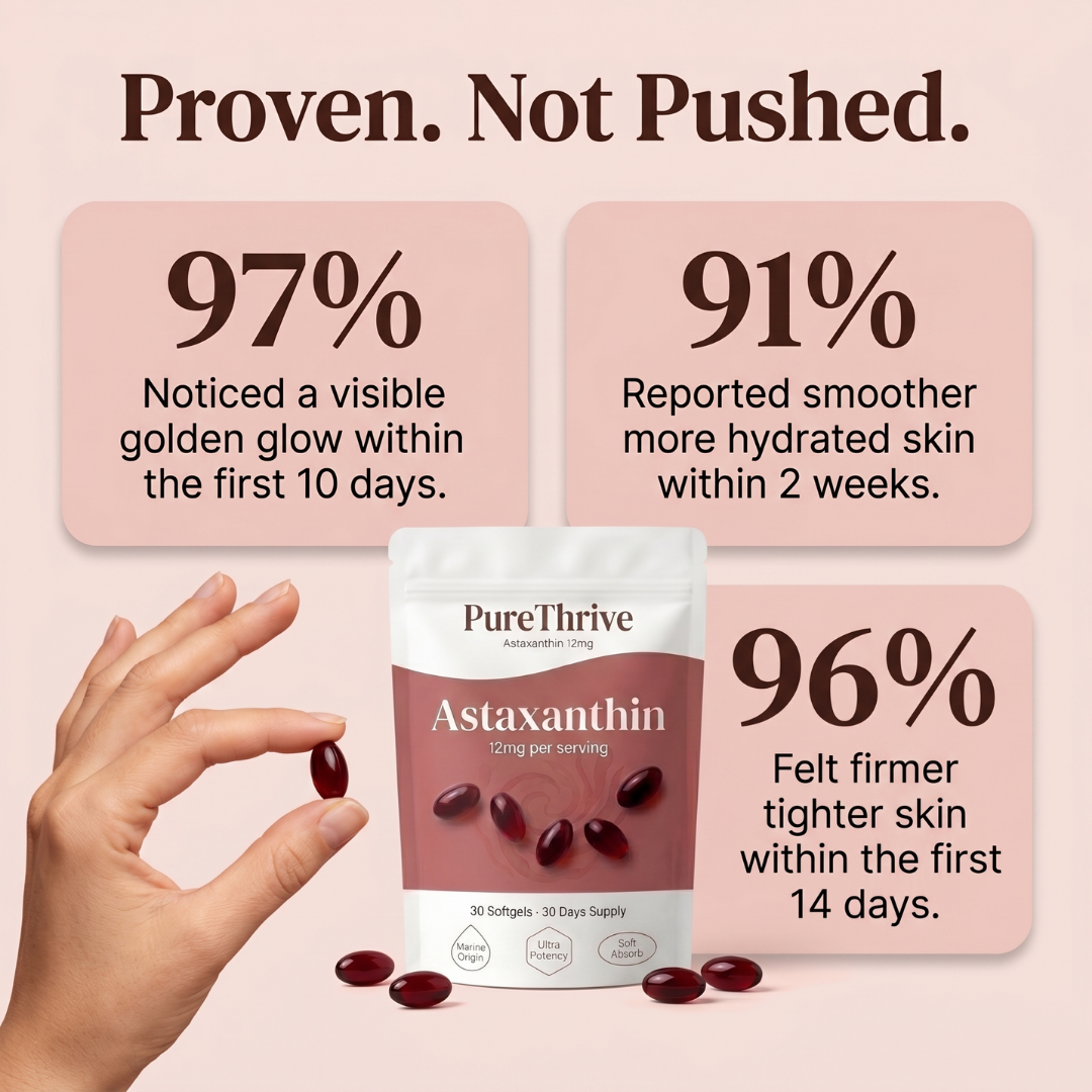 PureThrive Astaxanthin 12mg Softgels | Skin Glow, Tan & Anti-Aging From Within