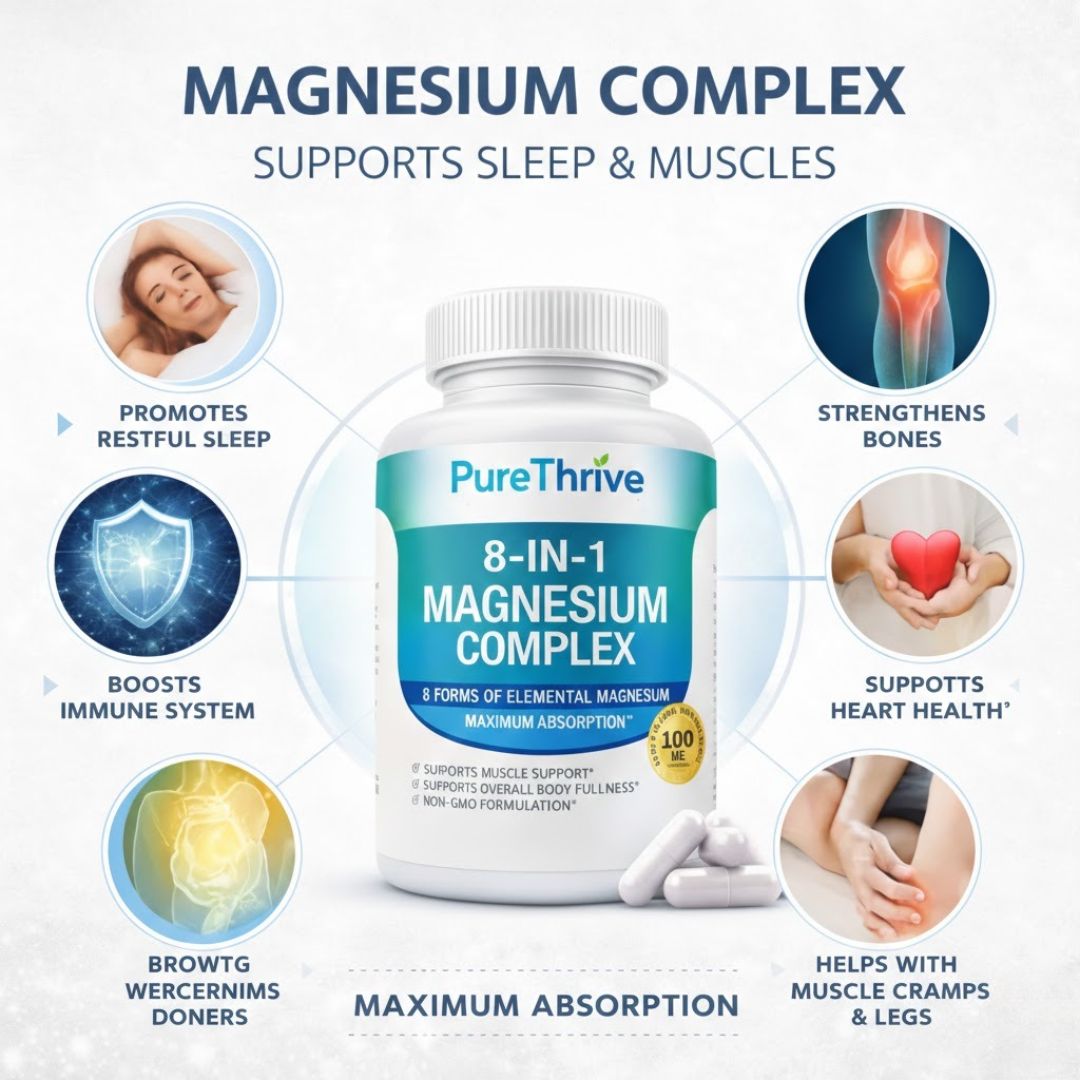 Complejo de magnesio PureThrive 8 en 1 1000 mg