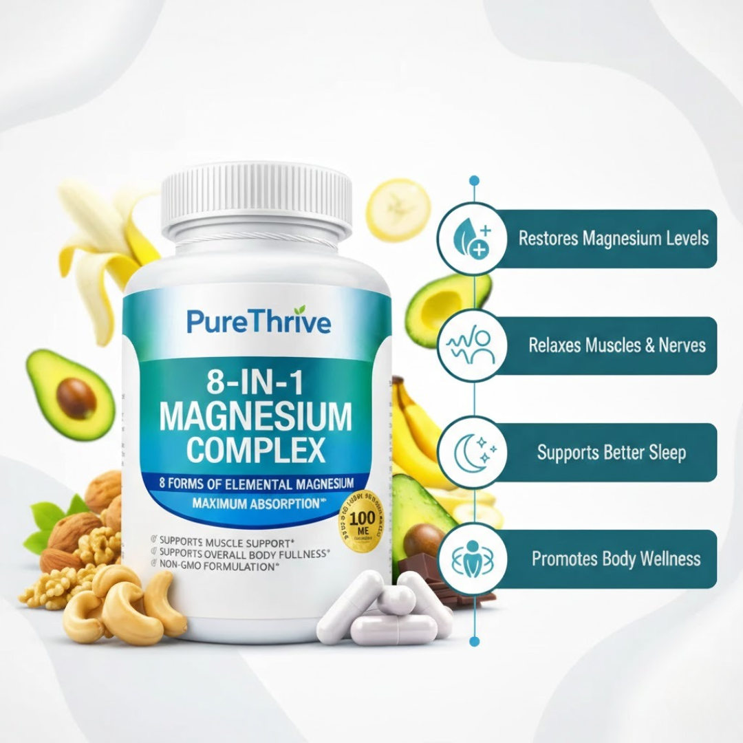 Complejo de magnesio PureThrive 8 en 1 1000 mg
