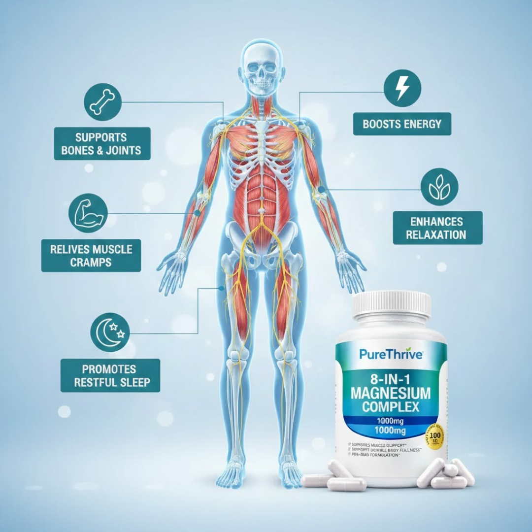 Complejo de magnesio PureThrive 8 en 1 1000 mg