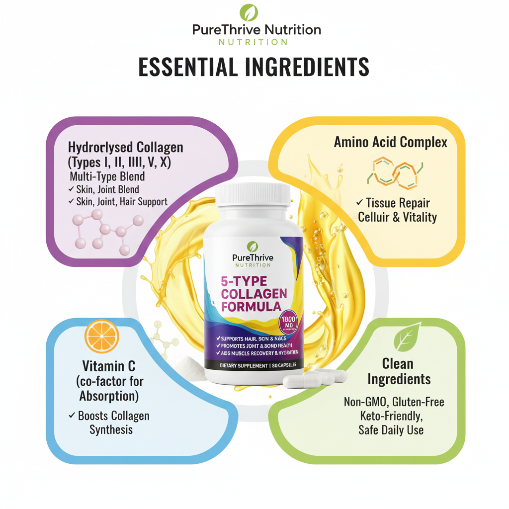 PureThrive 5-Type Nutrition Collagen Formula 1800mg